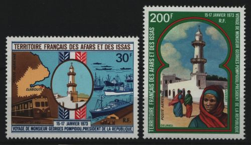 Afar und Issa 1973 - Mi-Nr. 75-76 ** - MNH - Pompidou in Dschibuti