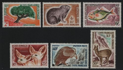 Französische Somaliküste 1962 - Mi-Nr. 336-341 ** - MNH - Wildtiere