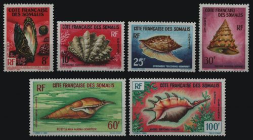 Französische Somaliküste 1962 - Mi-Nr. 343-348 ** - MNH - Meeresschnecken