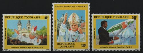 Togo 1985 - Mi-Nr. 1879-1881 ** - MNH - Papst Johannes Paul II
