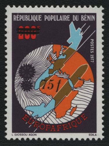 Benin 1985 - Mi-Nr. 382 ** - MNH - Aufdruck - Neuer Wert