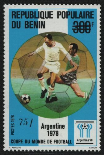 Benin 1985 - Mi-Nr. 384 ** - MNH - Aufdruck - Neuer Wert