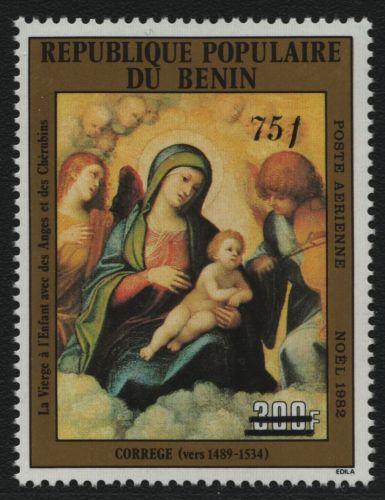 Benin 1985 - Mi-Nr. 392 ** - MNH - Aufdruck - Neuer Wert