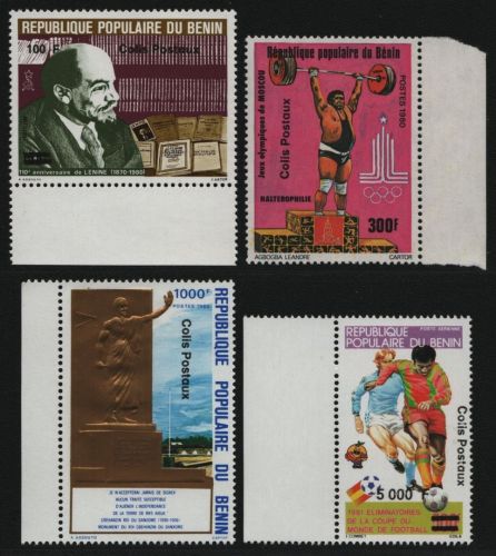 Benin 1990 - Paket - Mi-Nr. 30-33 ** - MNH - Aufdruck - Neuer Wert