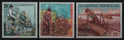 Laos 1971 - Mi-Nr. 304-306 ** - MNH - Handwerk / Handicraft