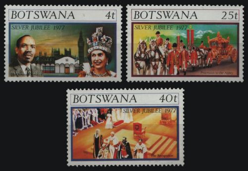 Botswana 1977 - Mi-Nr. 179-181 ** - MNH - 25 Jahre Regentschaft Queen Elizabeth