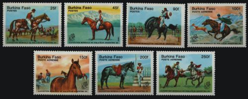 Burkina Faso 1985 - Mi-Nr. 1035-1041 ** - MNH - Pferde / Horses