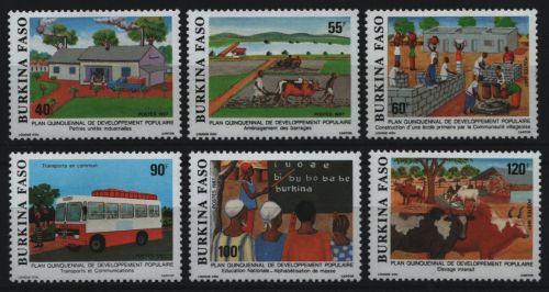 Burkina Faso 1987 - Mi-Nr. 1159-1164 ** - MNH - Fünfjahresplan