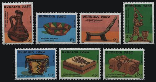 Burkina Faso 1988 - Mi-Nr. 1178-1184 ** - MNH - Kunsthandwerk
