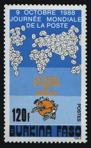 Burkina Faso 1988 - Mi-Nr. 1185 ** - MNH - Weltposttag