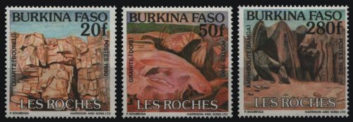 Burkina Faso 1991 - Mi-Nr. 1243-1245 ** - MNH - Felsgestein