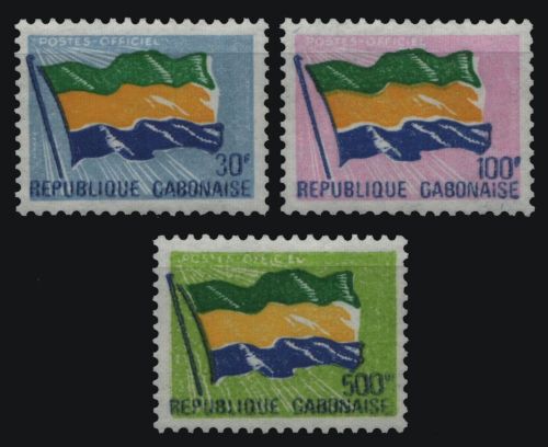 Gabun 1968 - Dienst - Mi-Nr. 16-18 ** - MNH - Flagge von Gabun