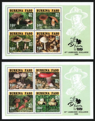 Burkina Faso 1996 - Mi-Nr. 1384-1391 A a ** - MNH - KLB - Pfadfinder - Pilze