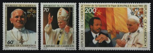 Kamerun 1985 - Mi-Nr. 1090-1092 ** - MNH - Papst Johannes Paul II