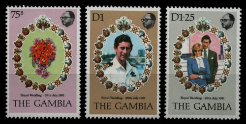 Gambia 1981 - Mi-Nr. 424-426 ** - MNH - Hochzeit Charles & Diana