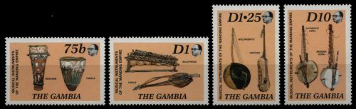 Gambia 1987 - Mi-Nr. 663-666 ** - MNH - Musikinstrumente