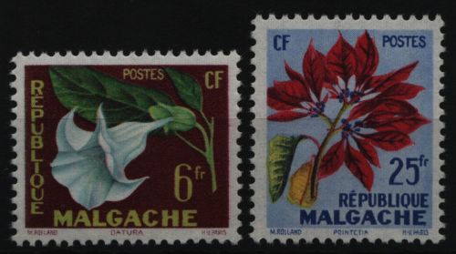 Madagaskar 1959 - Mi-Nr. 440-441 ** - MNH - Blumen / Flowers