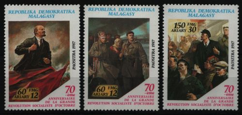 Madagaskar 1988 - Mi-Nr. 1107-1109 ** - MNH - Lenin