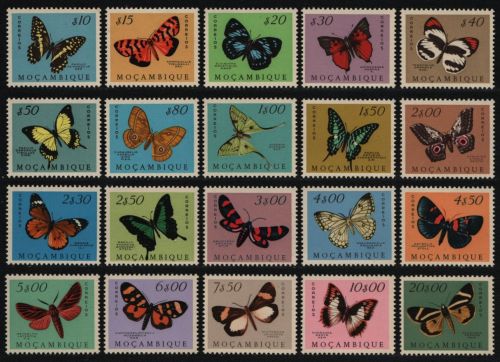 Mosambik 1953 - Mi-Nr. 417-436 ** - MNH - Schmetterlinge / Butterflies