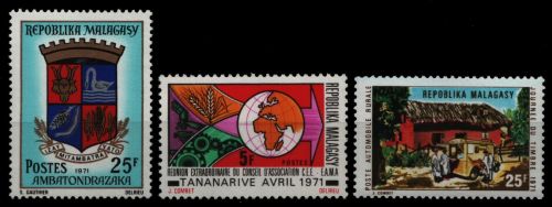 Madagaskar 1971 - Mi-Nr. 629, 633 & 634 ** - MNH - 3 Ausgaben