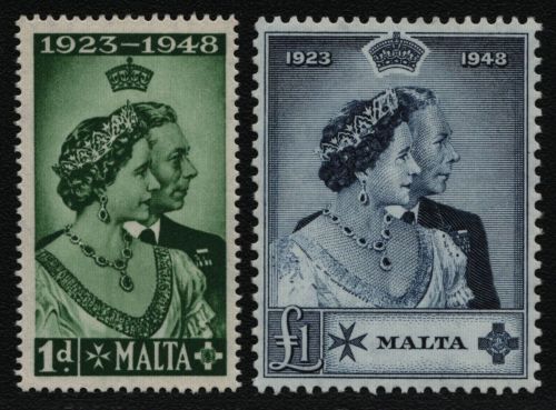 Malta 1949 - Mi-Nr. 214-215 * - MH - Silberhochzeit