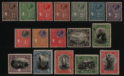 Malta 1926 - Mi-Nr. 115-131 * - MH - Freimarken / Definitives