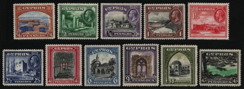 Zypern 1934 - Mi-Nr. 118-128 * - MH - Bauten & Landschaften
