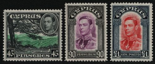 Zypern 1938 - Mi-Nr. 152-154 ** - MNH - nur Höchstwerte