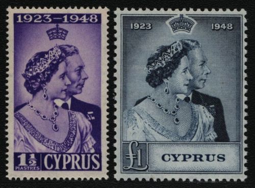 Zypern 1948 - Mi-Nr. 157-158 ** - MNH - Silberhochzeit (I)