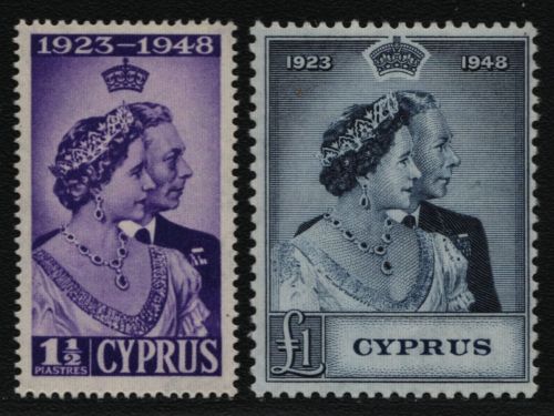 Zypern 1948 - Mi-Nr. 157-158 ** - MNH - Silberhochzeit (III)