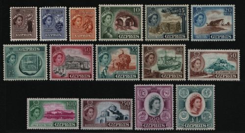 Zypern 1955 - Mi-Nr. 164-178 * - MH - Queen Elizabeth II