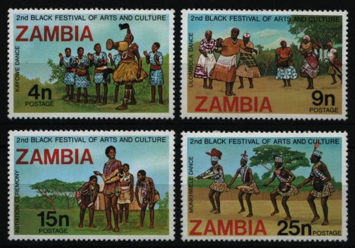 Sambia 1977 - Mi-Nr. 176-179 ** - MNH - Kunstfestival