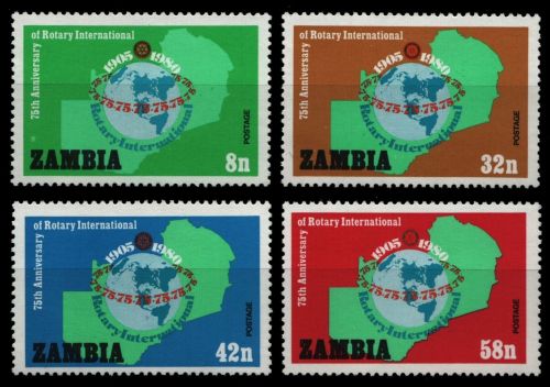 Sambia 1980 - Mi-Nr. 217-220 ** - MNH - Rotary