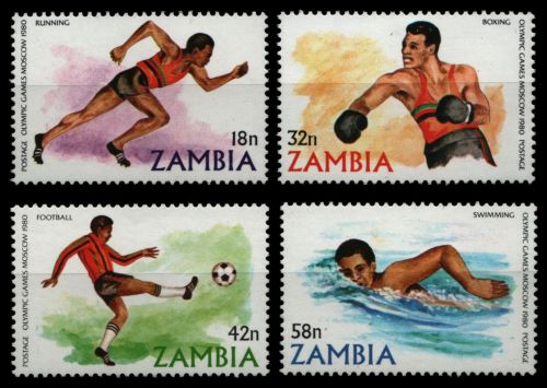 Sambia 1980 - Mi-Nr. 225-228 ** - MNH - Olympia Moskau
