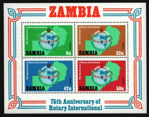 Sambia 1980 - Mi-Nr. Block 7 ** - MNH - Rotary