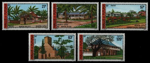Wallis & Futuna 1977 - Mi-Nr. 292-296 ** - MNH - Gebäude / Buildings