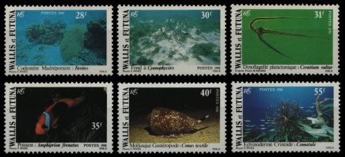 Wallis & Futuna 1981 - Mi-Nr. 390-395 ** - MNH - Meerestiere / Marine life