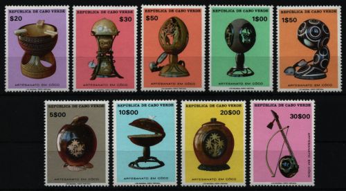 Kap Verde 1977 - Mi-Nr. 382-390 ** - MNH - Kunst aus Kokosnüssen