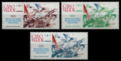 Kap Verde 1989 - Mi-Nr. 560-562 ** - MNH - Französische Revolution