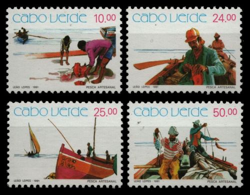 Kap Verde 1991 - Mi-Nr. 605-608 ** - MNH - Fischfang