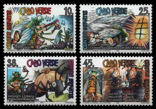 Kap Verde 1995 - Mi-Nr. 703-706 ** - MNH - Die Grille und die Ameise