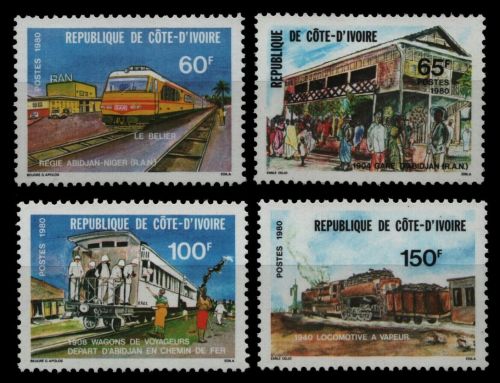 Elfenbeinküste 1980 - Mi-Nr. 642-645 ** - MNH - Eisenbahn / Trains