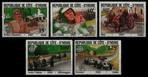 Elfenbeinküste 1981 - Mi-Nr. 706-710 ** - MNH - "Großer Preis von Frankreich"