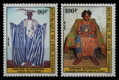 Elfenbeinküste 1985 - Mi-Nr. 847-848 ** - MNH - Trachten / Costumes