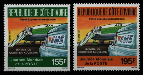 Elfenbeinküste 1987 - Mi-Nr. 957-958 ** - MNH - Weltposttag