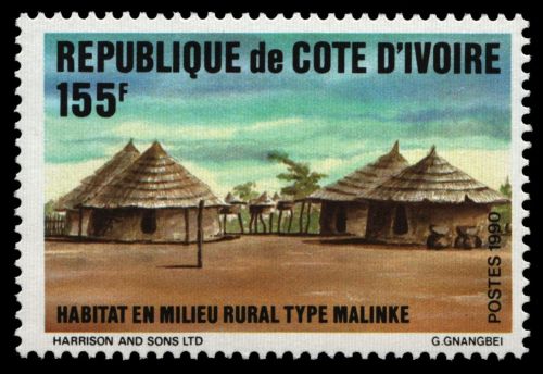 Elfenbeinküste 1990 - Mi-Nr. 1018 ** - MNH - Ländliches Wohnen