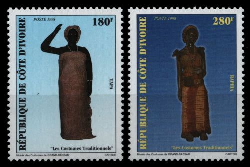 Elfenbeinküste 1998 - Mi-Nr. 1199-1200 ** - MNH - Trachten / Costumes