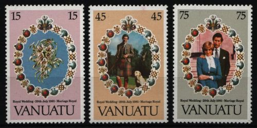 Vanuatu 1981 - Mi-Nr. 606-608 ** - MNH - Hochzeit Charles & Diana