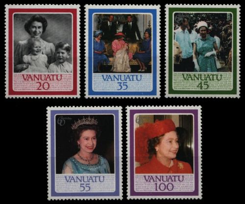 Vanuatu 1986 - Mi-Nr. 720-724 ** - MNH - 60. Geburtstag Queen Elizabeth