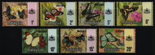 Malaya - Malacca 1971 - Mi-Nr. 73-79 I ** - MNH - Schmetterlinge / Butterflies